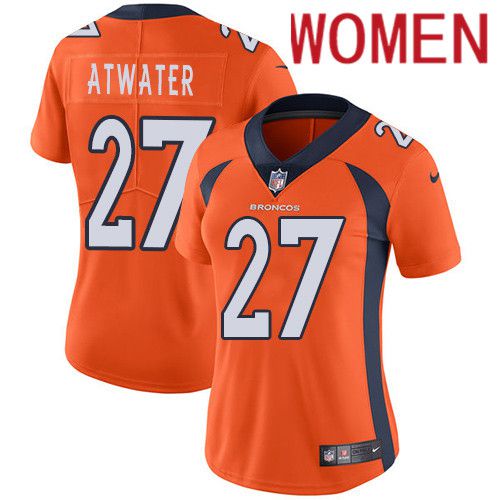 Women Denver Broncos #27 Steve Atwater Orange Nike Vapor Limited NFL Jersey->women nfl jersey->Women Jersey